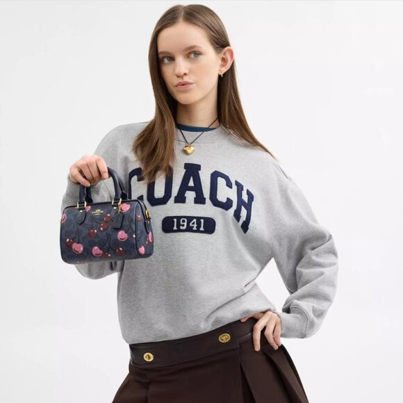 Coach Mini Rowan Crossbody Bag In Signature Canvas With Cherry Print CY741 - Picture 5 of 17